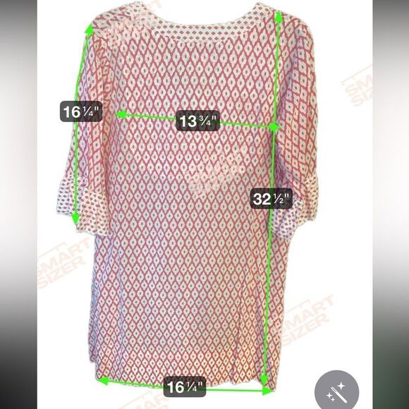 Gretchen Scott Sz L Pink Diamond Polka Dot Print Scoop Neck Pocket Cotton Dress - Picture 8 of 8